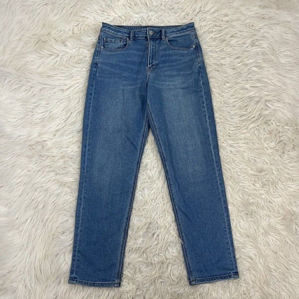 American Eagle Women's Mom Jean Super High Rise Stretch Medium Blue Size 6